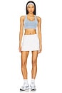 view 5 of 6 Mid-Rise French Terry Mini Skort in Birch Heather