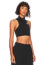 view 2 of 4 Air Swish Mock Zip Sports Bra in Black & White