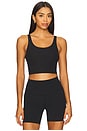 view 1 of 4 Light Support Padded Longline Sports Bra in Black