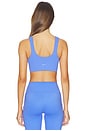 view 3 of 4 Light Support Lightly Lined Sports Bra in Sapphire & White