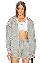 view 1 of 5 Sportswear Phoenix Fleece Oversized Zip Up Hoodie in Dark Grey Heather & Sail