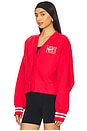 view 2 of 4 Over-Oversized Graphic Cardigan in University Red