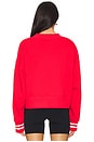 view 3 of 4 Over-Oversized Graphic Cardigan in University Red