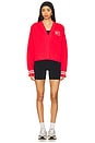 view 4 of 4 Over-Oversized Graphic Cardigan in University Red