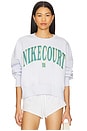 view 1 of 5 Over-Oversized Crew Neck Tennis Sweatshirt in Football Grey & Mineral Teal