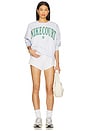 view 4 of 5 Over-Oversized Crew Neck Tennis Sweatshirt in Football Grey & Mineral Teal