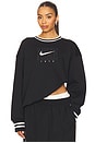 view 1 of 4 Graphic Oversized Long Crew-neck Sweatshirt in Black