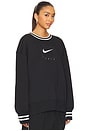 view 2 of 4 Graphic Oversized Long Crew-neck Sweatshirt in Black
