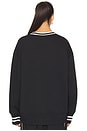 view 3 of 4 Graphic Oversized Long Crew-neck Sweatshirt in Black