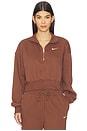 view 1 of 4 Phoenix Fleece Crop Quarter Zip Sweatshirt in Fauna Brown