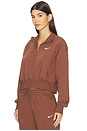 view 2 of 4 Phoenix Fleece Crop Quarter Zip Sweatshirt in Fauna Brown