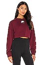 view 2 of 4 NSW Air Crop Fleece Sweatshirt in Dark Beetroot & White