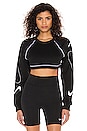 view 1 of 5 NSW Swoosh Crop Crew Sweatshirt in Black & White