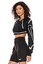 view 3 of 5 NSW Swoosh Crop Crew Sweatshirt in Black & White