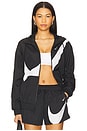 view 2 of 6 Woven UV Protection Full-Zip Logo Track Jacket in Black & White