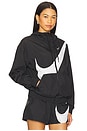 view 3 of 6 Woven UV Protection Full-Zip Logo Track Jacket in Black & White