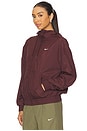 view 2 of 5 Loose Essential Woven UV Hooded Jacket in Burgundy Crush & Sail