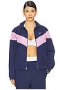 view 1 of 5 Loose UV Woven Full Zip Jacket in Midnight Navy, Sail, Playful Pink & Sail
