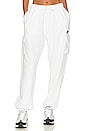 view 1 of 5 Mid-rise Oversized Cargo Sweatpants in White & Black