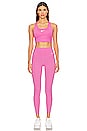 view 4 of 4 Universa High Waisted Cropped Leggings in Playful Pink & Black