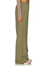 view 2 of 6 Everythings Woven Mid Rise Open Hem Pant in Medium Olive & Sail