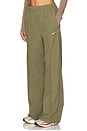 view 3 of 6 Everythings Woven Mid Rise Open Hem Pant in Medium Olive & Sail