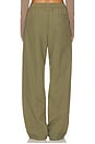 view 4 of 6 Everythings Woven Mid Rise Open Hem Pant in Medium Olive & Sail