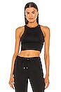 view 2 of 5 NK Mesh Inset Crop Top in Black
