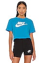 view 1 of 4 T-SHIRT ESSENTIAL CROP in Laser Blue