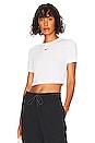view 1 of 4 NSW Essential Crop Tee in White & Black