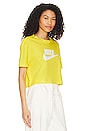 view 2 of 4 Women's Cropped Logo T-shirt in Opti Yellow