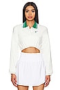 view 1 of 4 Sportswear Collection Cropped Polo Long Sleeve Top in Sail & Malachite