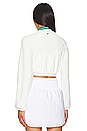 view 3 of 4 Sportswear Collection Cropped Polo Long Sleeve Top in Sail & Malachite