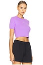 view 2 of 4 Sportswear Essential Cropped T-shirt in Black Raspberry & White