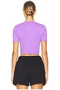 view 3 of 4 T-SHIRT CROPPED SPORTSWEAR ESSENTIAL in Black Raspberry & White