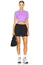 view 4 of 4 T-SHIRT CROPPED SPORTSWEAR ESSENTIAL in Black Raspberry & White