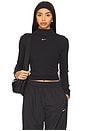 view 1 of 4 NSW Essential Ribbed Long Sleeve Top in Black & White