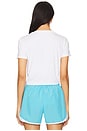 view 3 of 5 Twist Short Sleeve Top in White & Black
