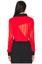 view 3 of 4 Long Sleeve Crop Jersey in University Red & Black
