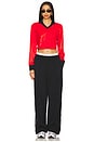 view 4 of 4 Long Sleeve Crop Jersey in University Red & Black