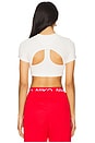 view 3 of 4 Light-Support Sports Bra Tee in Sail, Heather, & Black