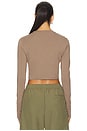 view 3 of 5 Slim Long Sleeve Cropped Top in Mink Brown