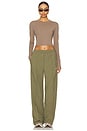 view 4 of 5 Slim Long Sleeve Cropped Top in Mink Brown