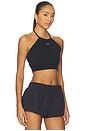 view 2 of 4 Slim Cropped French Terry Halter Top in Black & Sail