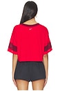 view 4 of 5 Crop Jersey in University Red, Team Red, & Chalk