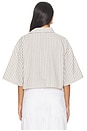 view 3 of 5 TOP DE MANGA CORTA OVERSIZED PARA MUJER WOMEN'S OVERSIZED SHORT-SLEEVE TOP in Linen & Black