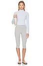 view 4 of 5 Women's Tight Ribbed Quarter-zip Long-sleeve Top in Hydrogen Blue & Sail