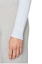 view 5 of 5 Women's Tight Ribbed Quarter-zip Long-sleeve Top in Hydrogen Blue & Sail