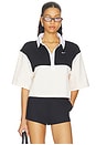 view 1 of 4 POLO À MANCHES COURTES POUR FEMME WOMEN'S SHORT-SLEEVE POLO TOP in Black & Sail