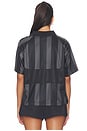 view 3 of 5 T-SHIRT RAYÉ OVERSIZED À MANCHES COURTES POUR FEMME WOMEN'S OVERSIZED SHORT-SLEEVE STRIPED JERSEY in Black